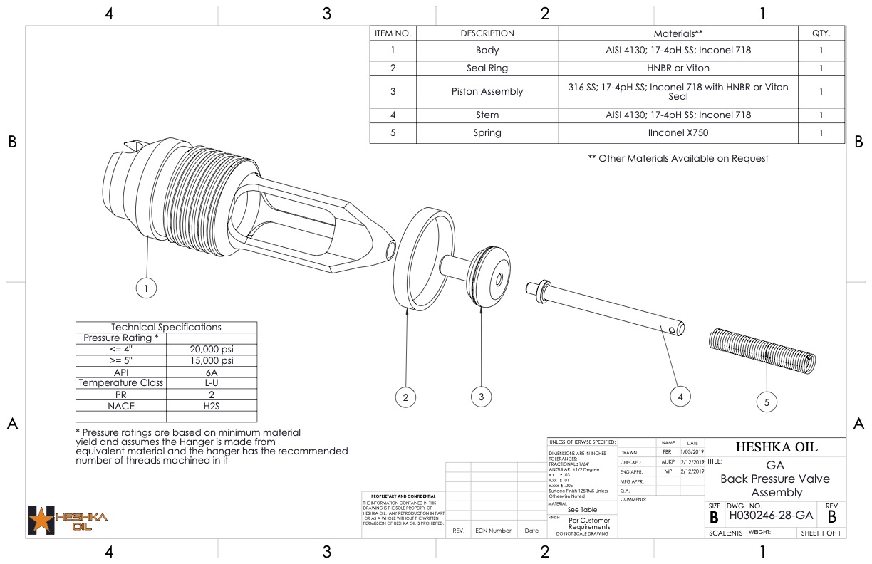 H030246-28-GA BPV Assembly Rev B